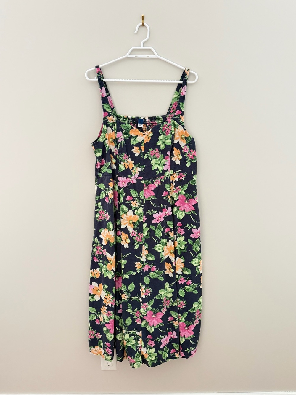 Old Navy Navy Floral Maxi Dress with Pink & Yellow Flowers